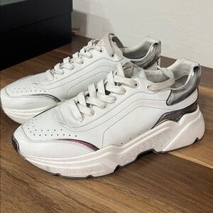 Dolce & Gabbana White and Silver Chunky Sneakers